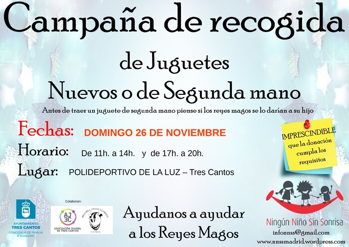 Cartel recogida solidaria de juguetes