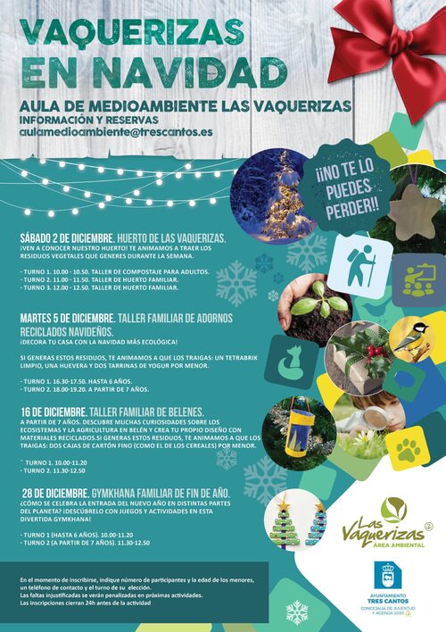 cartel de actividades medioambientales Las Vaquerizas